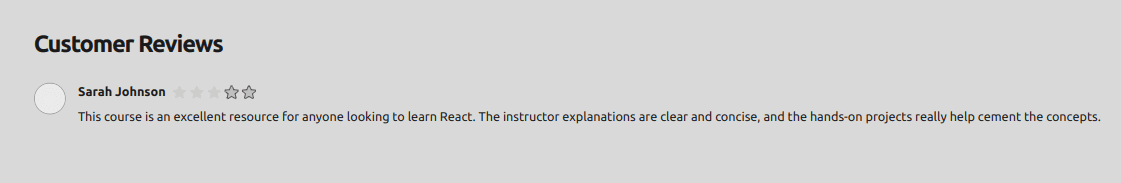 Customer Review Section